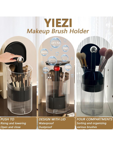 Soporte Organizador para Brochas de Maquillaje YIEZI - Negro Soporte Organizador para Brochas de Maquillaje YIEZI - Negro