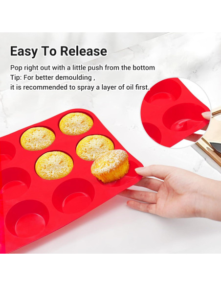 Molde de Silicona para Muffins Redfly 12 Tazas Regular Libre BPA Molde de Silicona para Muffins Redfly 12 Tazas Regular Libre BPA