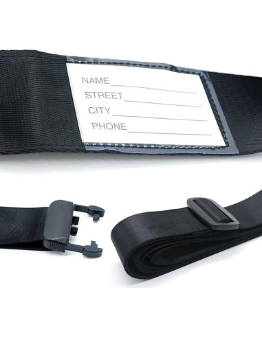 Correa de Equipaje TSA WYMAMJK Ajustable 50-86 cm Negra
