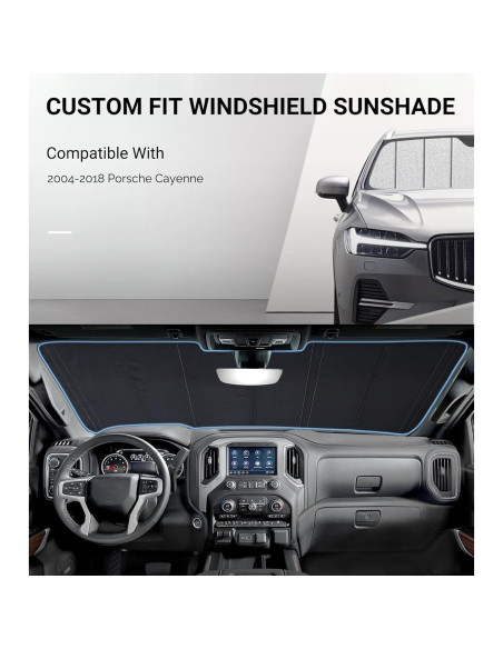 Protector Solar Parabrisas Pigenius para Porsche Cayenne 2004-2018 Protector Solar Parabrisas Pigenius para Porsche Cayenne 2004-2018