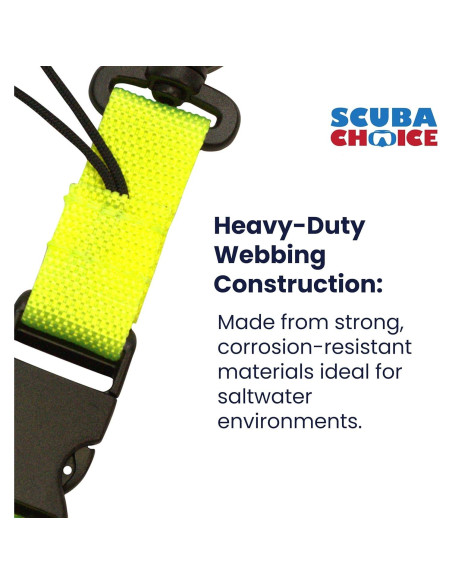 Lanyard de Buceo Scuba Choice Amarillo con Clips Dobles Lanyard de Buceo Scuba Choice Amarillo con Clips Dobles
