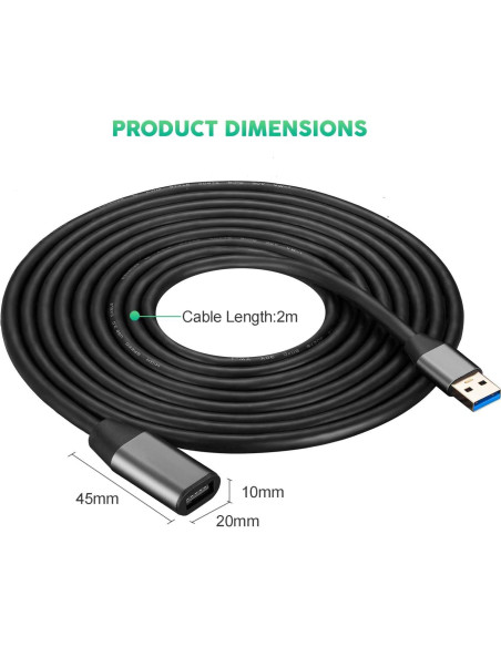 Cable de Extensión USB 3.0 XXONE 4.57m Alta Velocidad Cable de Extensión USB 3.0 XXONE 4.57m Alta Velocidad