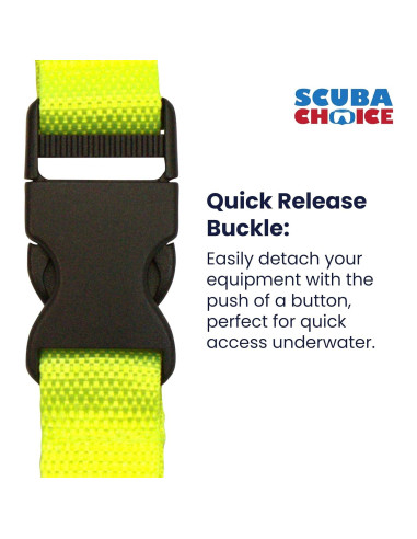 Lanyard de Buceo Scuba Choice Amarillo con Clips Dobles