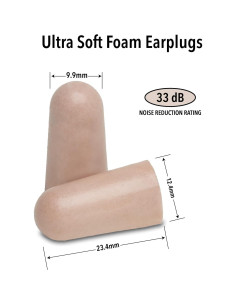 Tapones para oídos Mack de espuma suave - 100 pares, 33dB NRR 2
