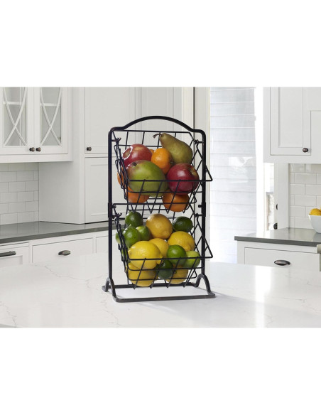 Canasta de Almacenamiento de Frutas Gourmet Basics Mikasa 2 Niveles Canasta de Almacenamiento de Frutas Gourmet Basics Mikasa 2 Niveles