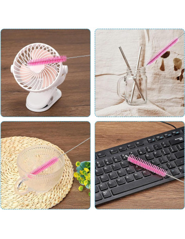 Cepillo Limpiador de Pajitas PATIKIL 25cm 5 Pcs Nylon Acero