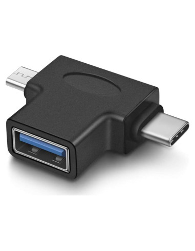 Convertidor OTG 2 en 1 USB 3.0 URWOOW a Micro USB y Tipo C
