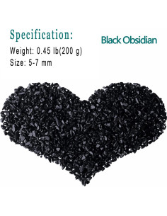 Chips de Obsidiana Negra Natural MAIBAOTA 200g para Decoración 2