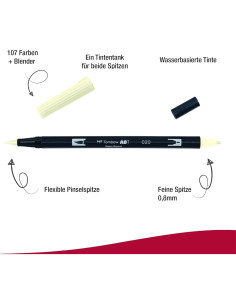 Bolígrafo Doble Punta Tombow Abt AB-T020 Durazno 2