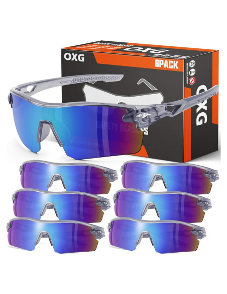 Gafas de Seguridad OXG 6 Paquete Lentes Resistentes Unisex Gafas de Seguridad OXG 6 Paquete Lentes Resistentes Unisex