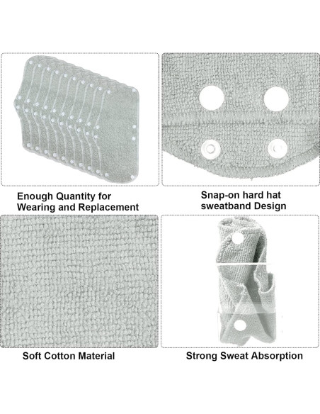 Banda Absorbente para Casco Jmkcoz 10 Piezas Algodón Gris Banda Absorbente para Casco Jmkcoz 10 Piezas Algodón Gris