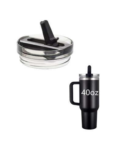 Tapa con Popote MIHAGUTY 40 oz A Prueba de Fugas - Negro