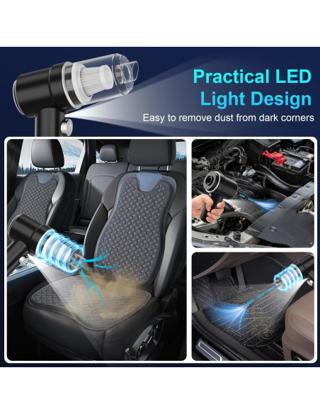 Aspiradora de Mano Inalámbrica HCRTGAY 13000pa con Luz LED Aspiradora de Mano Inalámbrica HCRTGAY 13000pa con Luz LED