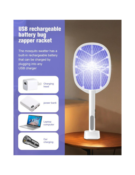 Raqueta Eléctrica para Moscas DEEZEE 2PACK 4000V Recargable Raqueta Eléctrica para Moscas DEEZEE 2PACK 4000V Recargable