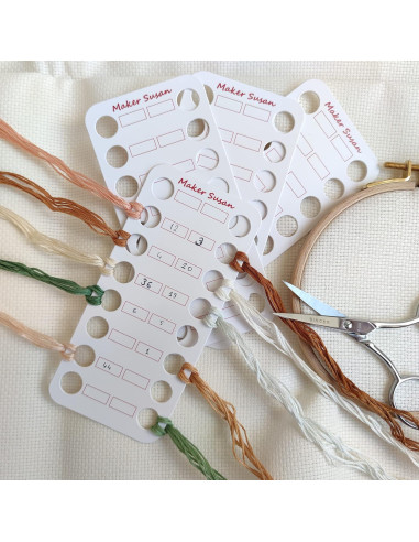 Organizador de Hilo de Bordado Maker Susan - 10 Tarjetas de Cartón