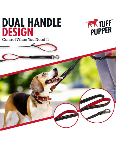 Correa Doble de Manejo Tuff Pupper 1.83m para Perros Grandes