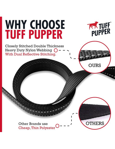 Correa Doble de Manejo Tuff Pupper 1.83m para Perros Grandes