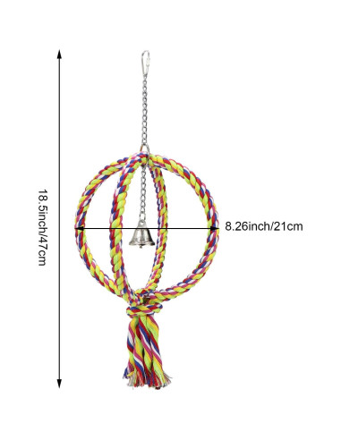 Percha de Cuerda para Aves Litewood 42cm Colorida con Anillos