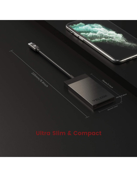 Lector de tarjetas 3-en-1 VELOGK CFexpress/XQD/SD 4.0 USB-C Lector de tarjetas 3-en-1 VELOGK CFexpress/XQD/SD 4.0 USB-C