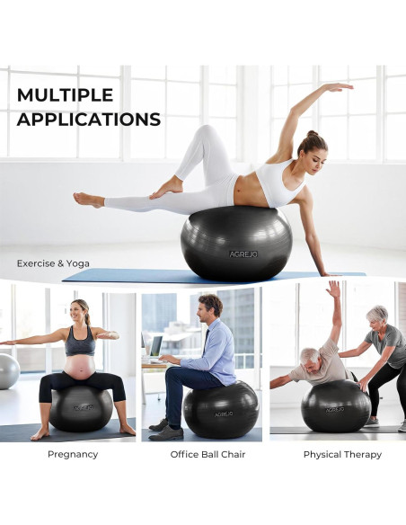 Bola de Yoga Inflable AGREJO 65cm Antideslizante PVC Bola de Yoga Inflable AGREJO 65cm Antideslizante PVC