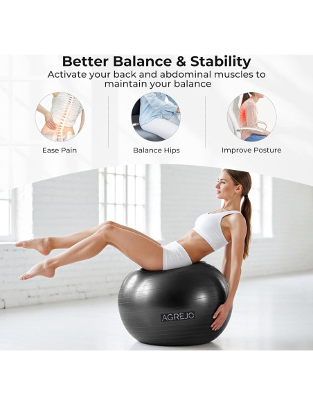 Bola de Yoga Inflable AGREJO 65cm Antideslizante PVC Bola de Yoga Inflable AGREJO 65cm Antideslizante PVC