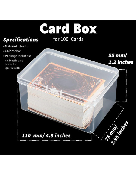 Caja de Almacenamiento de Cartas Vicenpal 4 Pcs 11 x 7.5 x 5.5 cm Caja de Almacenamiento de Cartas Vicenpal 4 Pcs 11 x 7.5 x 5.5 cm