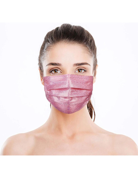 Paquete de 50 Máscaras Faciales Desechables SOGOODED Rosa 3 Capas Paquete de 50 Máscaras Faciales Desechables SOGOODED Rosa 3 Capas