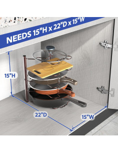 Organizador de Sartenes Simple Houseware Bronce 5 Niveles 2
