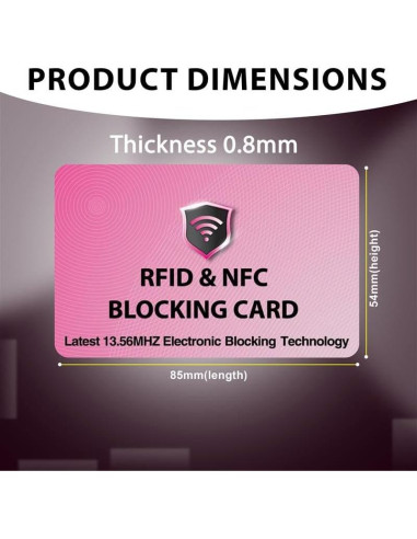 Paquete de 2 Tarjetas de Bloqueo RFID SaiTech IT - Rosa