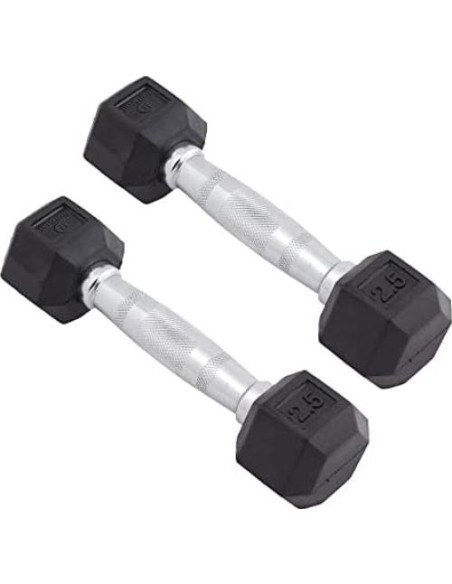 Mancuernas Hexagonales Recubiertas de Goma Body Sport 3.4kg - Par Mancuernas Hexagonales Recubiertas de Goma Body Sport 3.4kg - Par
