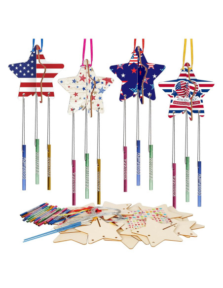 Kit de Manualidades Patrióticas MEZOOM - Carillón de Estrellas 3D Kit de Manualidades Patrióticas MEZOOM - Carillón de Estrellas 3D