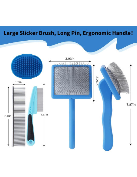 Cepillo Desenredante Ergonómico para Perros Werduoland Azul Cepillo Desenredante Ergonómico para Perros Werduoland Azul