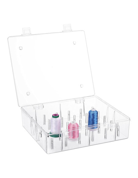 Caja de Almacenamiento Clara Nueva brothread para 30 Bobinas de Hilo Caja de Almacenamiento Clara Nueva brothread para 30 Bobinas de Hilo