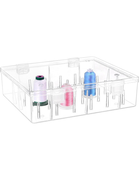 Caja de Almacenamiento Clara Nueva brothread para 30 Bobinas de Hilo Caja de Almacenamiento Clara Nueva brothread para 30 Bobinas de Hilo