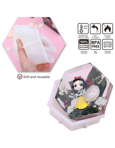 Molde de Resina Hexagonal Grande Actvty 23.1x19.8 cm para Flores
