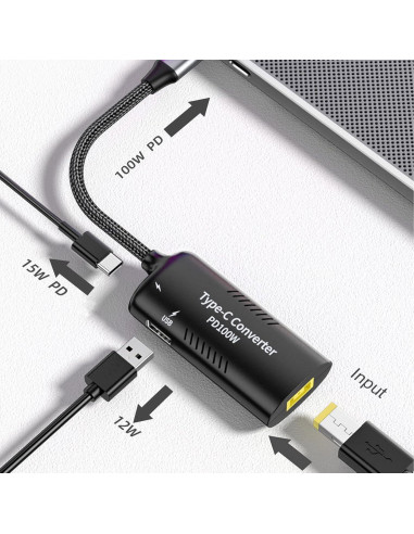Adaptador USB-C BEYEE LE1145 100W 3 Puertos Carga Rápida
