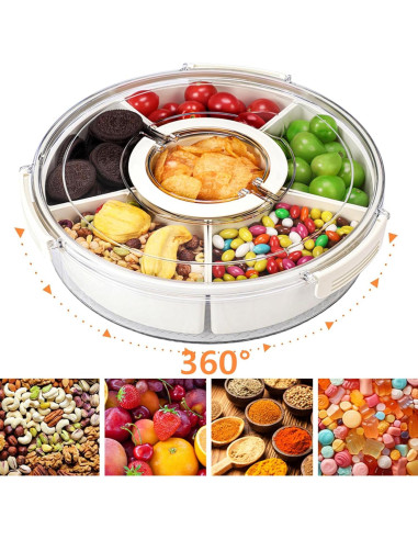 Contenedor Snackle Box Vomitawy Redondo 6 Compartimentos 30.99 cm