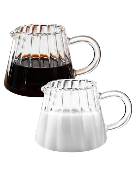 Juego de 2 Jarras de Vidrio Loscarol 170g - Elegante para Café y Té Juego de 2 Jarras de Vidrio Loscarol 170g - Elegante para Café y Té