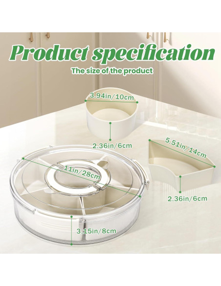 Contenedor Snackle Box Vomitawy Redondo 6 Compartimentos 30.99 cm Contenedor Snackle Box Vomitawy Redondo 6 Compartimentos 30.99 cm