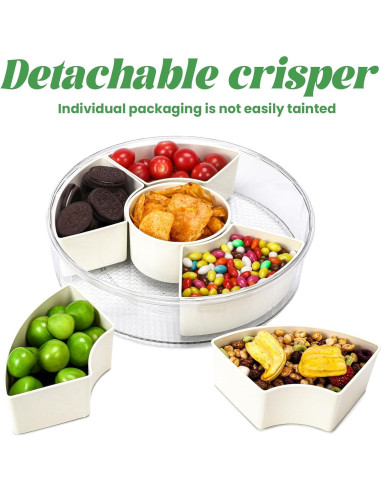 Contenedor Snackle Box Vomitawy Redondo 6 Compartimentos 30.99 cm