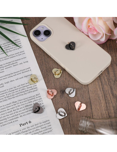 Soporte de anillo para teléfono celular Gosknor - 8 piezas corazón