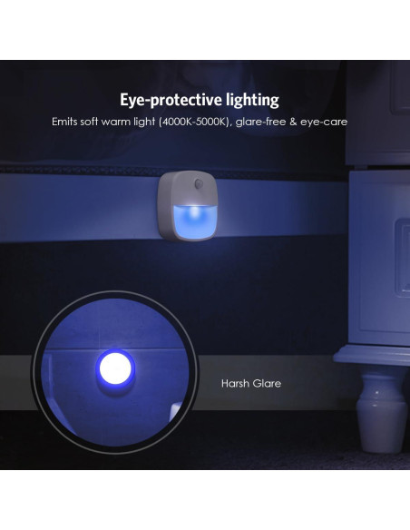 Luz Nocturna LED AMIR con Sensor de Movimiento, Azul, 3 Piezas Luz Nocturna LED AMIR con Sensor de Movimiento, Azul, 3 Piezas