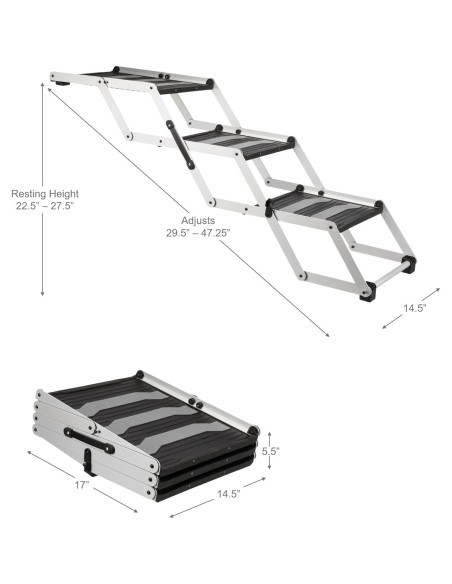 Escalones Plegables TRIXIE para Perros hasta 75 kg Ajustables 49.5-69.5 cm Escalones Plegables TRIXIE para Perros hasta 75 kg Ajustables 49.5-69.5 cm