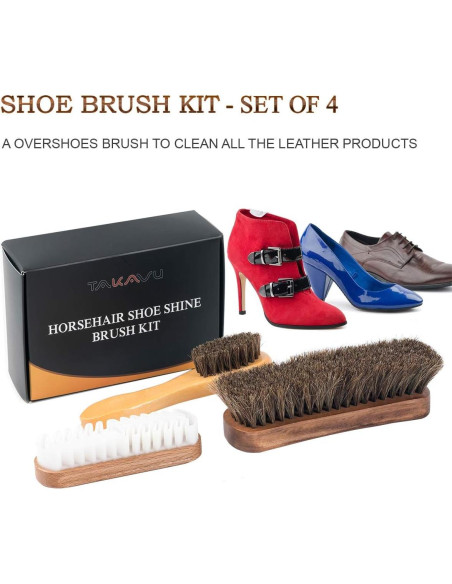 Kit de Cepillos para Brillar Zapatos TAKAVU - 4 Piezas Kit de Cepillos para Brillar Zapatos TAKAVU - 4 Piezas