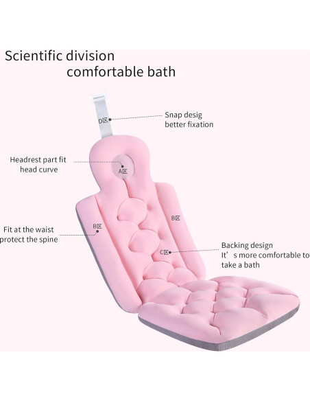 Almohada de Baño Ergonómica Juaugusep Rosa 93x40cm Almohada de Baño Ergonómica Juaugusep Rosa 93x40cm