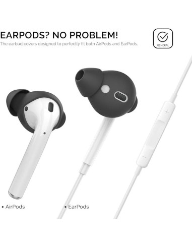 AhaStyle Tapones de Silicona para AirPods - 4 Pares Negro