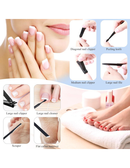 Kit de Manicura y Pedicura QLNE 15 Piezas Estuche Viaje Kit de Manicura y Pedicura QLNE 15 Piezas Estuche Viaje
