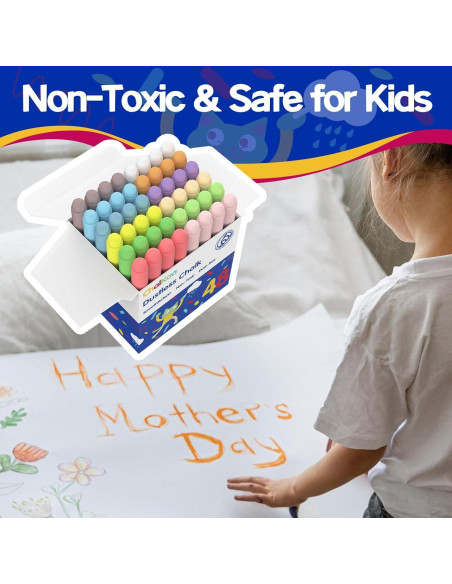 Tiza Sin Polvo ChalKaa 48PCS Colores Vibrantes Borrable Tiza Sin Polvo ChalKaa 48PCS Colores Vibrantes Borrable