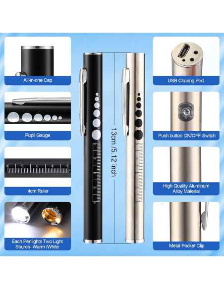 Conjunto de Herramientas para Enfermeras Enhon 6 Piezas - Linternas LED, Tijeras 15 cm, Marcadores Conjunto de Herramientas para Enfermeras Enhon 6 Piezas - Linternas LED, Tijeras 15 cm, Marcadores