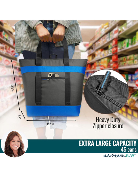 Bolsa Térmica Jumbo Rachael Ray 37.85L Aislada Negra Bolsa Térmica Jumbo Rachael Ray 37.85L Aislada Negra